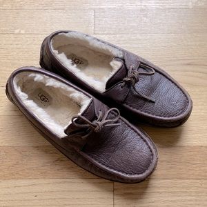 UGG Mens Leather Shearling Loafers